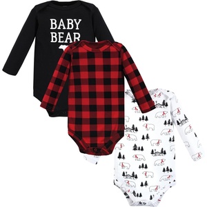 image:imageHudson Baby Basics Infant Boys Essential Long Sleeve Bodysuits 3PackRustic Bear Plaid