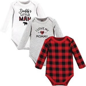 image:imageHudson Baby Basics Infant Boys Essential Long Sleeve Bodysuits 3PackRustic Red Plaid