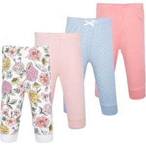 image:imageHudson Baby Basics Unisex Baby Comfy Cotton Pants 4PackBlush Bloom