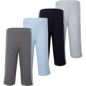image:imageHudson Baby Basics Unisex Baby Comfy Cotton Pants 4PackSky Stone Mix