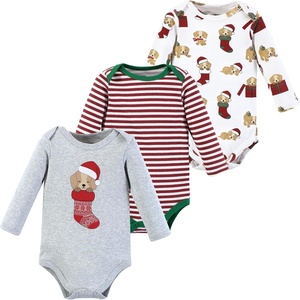 image:imageHudson Baby Basics Unisex Baby Essential Long Sleeve Bodysuits 3PackFestive Pup
