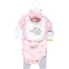 image:imageHudson Baby Unisex Baby Cotton Layette SetPink Gray Elephant