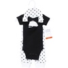 image:imageHudson Baby Unisex Thermal Layette Set 4pcBlack White Dots Short Sleeve