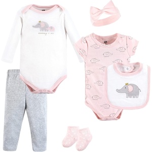 image:imageHudson Baby Unisex Baby Cotton Layette SetPink Gray Elephant