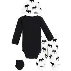 image:imageHudson Baby Unisex Thermal Layette Set 4pcMoose Long Sleeve