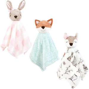 image:imageHudson Baby Unisex Baby Animal Face Security Blanket Elephant One SizeEnchanted Forest 3pack