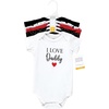 image:imageHudson Baby Unisex Baby Cotton Bodysuits 5 PieceGirl Daddy Red Black
