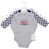 image:imageHudson Baby Unisex Baby Cotton LongSleeve Bodysuits 3PackRace Car Crew