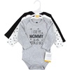 image:imageHudson Baby babyboys Cotton Longsleeve Bodysuits 3packMom Dad Moon Back