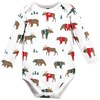 image:imageHudson Baby unisexbaby Cotton Longsleeve Bodysuits 3packMoose Be Christmas