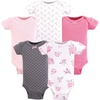 image:imageHudson Baby Baby Bodysuit 5 PackBasic Pink Floral Shortsleeve