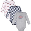 image:imageHudson Baby Unisex Baby Cotton LongSleeve Bodysuits 3PackRace Car Crew