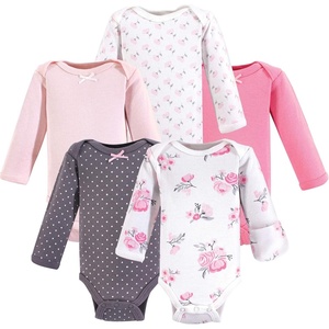 image:imageHudson Baby Baby Bodysuit 5 PackBasic Pink Floral Longsleeve