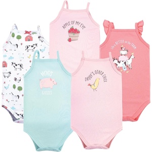 image:imageHudson Baby Basics Unisex Baby 5Pack Sleeveless Baby BodysuitsFarmyard Fun