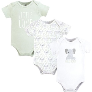 image:imageHudson Baby Unisex Baby Cotton Bodysuits Hello World Elephant 69 Months