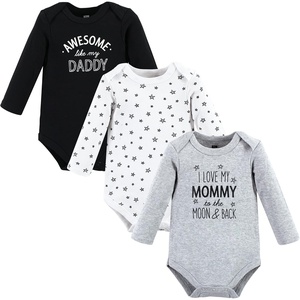 image:imageHudson Baby babyboys Cotton Longsleeve Bodysuits 3packMom Dad Moon Back