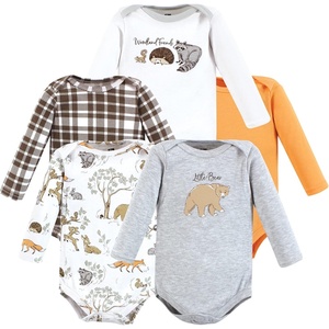 image:imageHudson Baby babyboys Cotton Longsleeve Bodysuits 5packBoy Magical Woodland