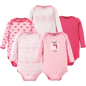 image:imageHudson Baby babygirls Cotton Longsleeve Bodysuits 5packSheep