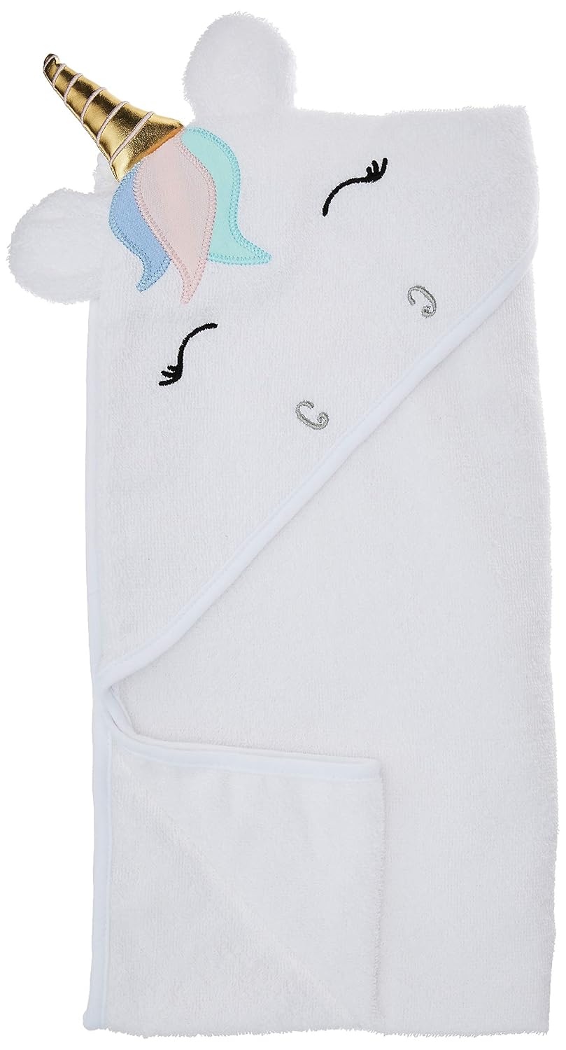 image:imageHudson Baby Unisex Baby Cotton Animal Face Hooded Towel Brown Bear 2Pack One SizeMulticolor Unicorn