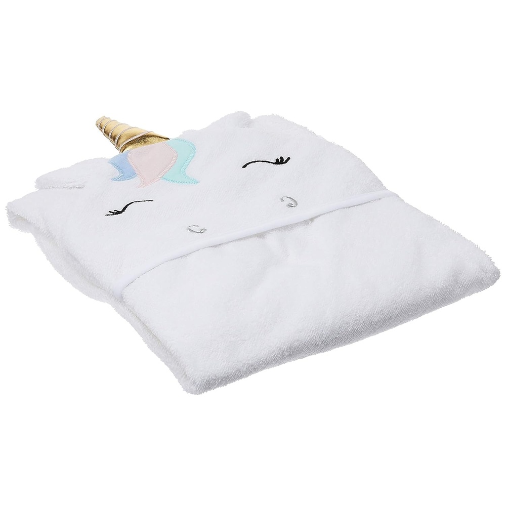 image:imageHudson Baby Unisex Baby Cotton Animal Face Hooded Towel Brown Bear 2Pack One SizeMulticolor Unicorn