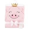 image:imageHudson Baby Unisex Baby Cotton Animal Face Hooded Towel Brown Bear 2Pack One SizePig