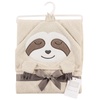 image:imageHudson Baby Unisex Baby Cotton Animal Face Hooded Towel Brown Bear 2Pack One SizeSloth