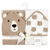 image:imageHudson Baby Unisex Baby Cotton Animal Face Hooded Towel Brown Bear 2Pack One SizeTan Bear