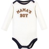 image:imageHudson Baby Unisex Baby Cotton Bodysuit and Pant Set Sage Floral Wreath 36 MonthsBrown Navy Mamas Boy Longsleeve