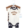 image:imageHudson Baby Unisex Baby Cotton Bodysuit and Pant Set Sage Floral Wreath 36 MonthsBrown Navy Mamas Boy Shortsleeve