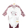 image:imageHudson Baby Unisex Baby Cotton Bodysuit and Pant Set Sage Floral Wreath 36 MonthsPlum Wildflower Long Sleeve