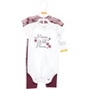 image:imageHudson Baby Unisex Baby Cotton Bodysuit and Pant Set Sage Floral Wreath 36 MonthsPlum Wildflower Short Sleeve