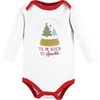 image:imageHudson Baby Unisex Baby Cotton Bodysuit and Pant Set Sage Floral Wreath 36 MonthsRed Sparkle Trees