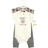 image:imageHudson Baby Unisex Baby Cotton Bodysuit and Pant Set Sage Floral Wreath 36 MonthsSnuggle Bear Short Sleeve