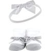 image:imageHudson Baby Unisex Baby Headband and Socks SetBlack Silver