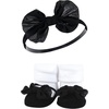 image:imageHudson Baby Unisex Baby Headband and Socks SetBlack Silver