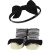 image:imageHudson Baby Unisex Baby Headband and Socks SetBlack Stripe Neutrals