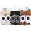 image:imageHudson Baby Unisex Baby Headband and Socks SetBlack Stripe Neutrals