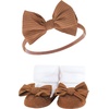 image:imageHudson Baby Unisex Baby Headband and Socks SetBlack Stripe Neutrals