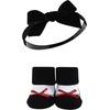image:imageHudson Baby Unisex Baby Headband and Socks SetBlack Toile
