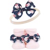 image:imageHudson Baby Unisex Baby Headband and Socks SetBlue Blush Floral