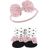 image:imageHudson Baby Unisex Baby Headband and Socks SetBurgundy Floral 8piece