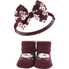 image:imageHudson Baby Unisex Baby Headband and Socks SetBurgundy Floral 8piece