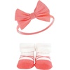 image:imageHudson Baby Unisex Baby Headband and Socks SetCoral Gold 8piece