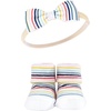 image:imageHudson Baby Unisex Baby Headband and Socks SetCoral Stripe