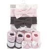 image:imageHudson Baby Unisex Baby Headband and Socks SetDamask