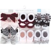 image:imageHudson Baby Unisex Baby Headband and Socks SetHoundstooth Burgundy