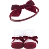 image:imageHudson Baby Unisex Baby Headband and Socks SetHoundstooth Burgundy