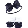 image:imageHudson Baby Unisex Baby Headband and Socks SetNavy Gingham