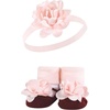 image:imageHudson Baby Unisex Baby Headband and Socks SetPink Burgundy