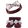 image:imageHudson Baby Unisex Baby Headband and Socks SetPink Burgundy